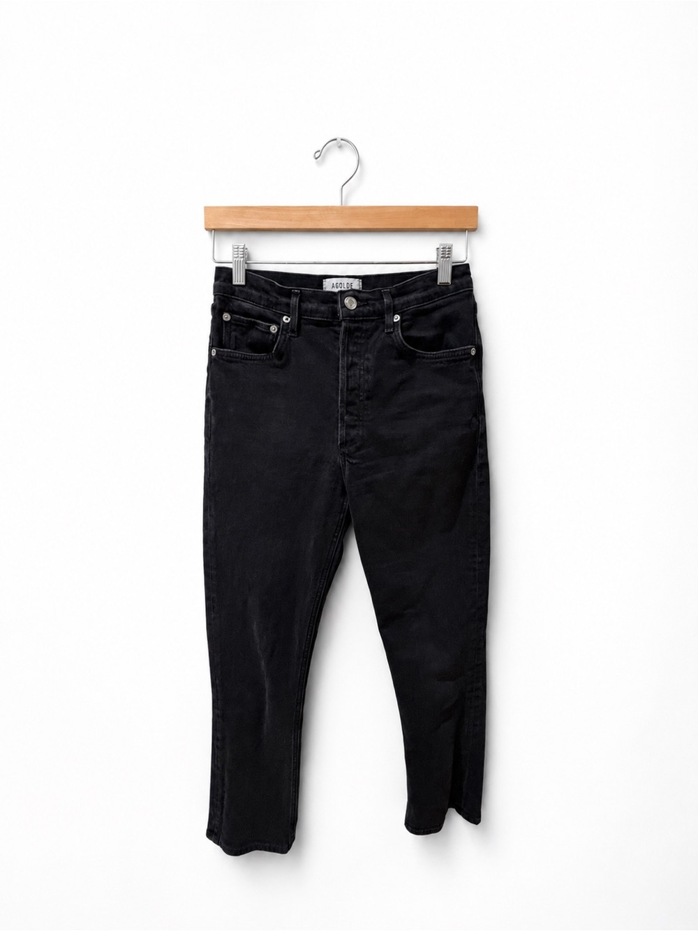 Agolde Riley High-Rise Black Jeans Size 27